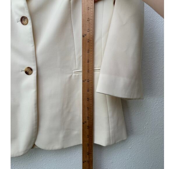The Row Cream Wool-Silk Two-Button Blazer Jacket Women’s 14 - Picture 11 of 13